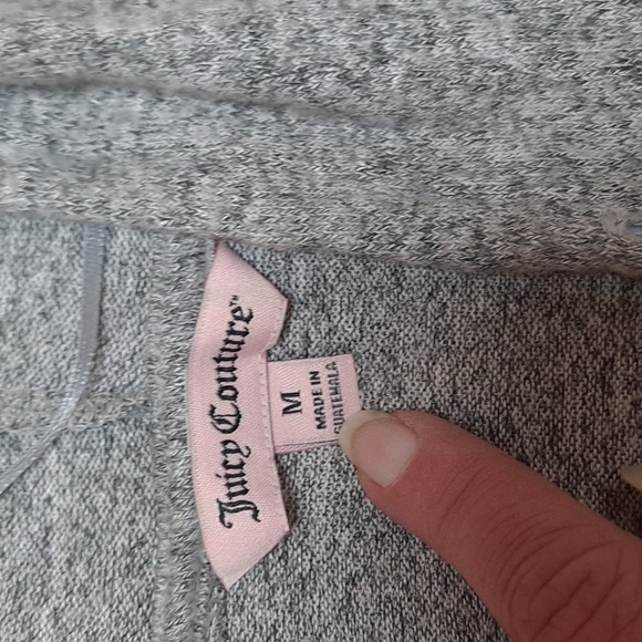 Juicy Couture Heather Grey Pullover Hooded Poncho Sweather Sparkle Accents - Picture 7 of 10